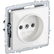 IEK BRITE BASE Белый Розетка 1-м б/з без защ штор 10А РС10-1-0-БрБ.
