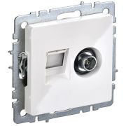 BRITE Розетка двойная TV+RJ45 кат.5E РТВ/РК12-БрБ бел. IEK