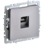 IEK BRITE BASE Сталь Розетка комп RJ45 кат.5E РК10-БрС.