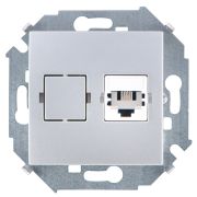 Simon 15 Алюминий Розетка ТЛФ 1-аяRJ11, винт.зажим