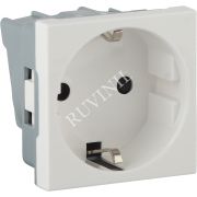 Розетка модульная с з/к и шторками 45х45мм белая Рувинил АДЛ 13-900