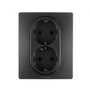 Legrand Etika Антрацит Розетка 2-ая с/з, винт. клеммы, 16А, 250 В