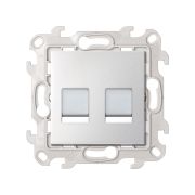 Simon 24 Алюминий Розетка для передачи данных 2xRJ45 Cat.6 UTP цвета Алюминий