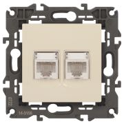 ЭРА 14-3108-02 Elegance Сл.кость Розетка комп 2xRJ45