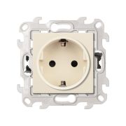 Simon 24 Слоновая кость Розетка 2К+3 с защитными шторками Push&Go