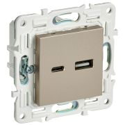 IEK SKANDY Шампань Розетка USB A+C 3,1А SK-R14Sh.