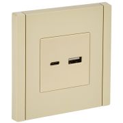 IEK FORTE&PIANO Ваниль Розетка USB A+C 18Вт FP451.