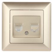 4-302-04  Розетка Intro Solo телефонная RJ11, СУ, шампань