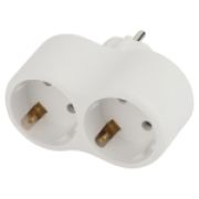 ЭРА SPx-2e-W Разветвитель электрический на 2 розетки с заземлением 16А белый