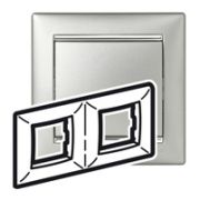 Legrand Valena Алюминий/Серебряный штрих Рамка 2-ая горизонт. 770352