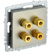 IEK BRITE BASE Шампань Аудиорозетка 4-мест. РА10-БрШ.