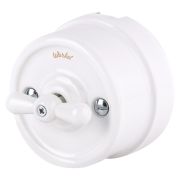 Выключатель на 4 положения двухклавишный WERKEL Ретро белый W5620001