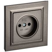 IEK BRITE Темн.бронза Розетка без з/к/ш 10А в сборе РСР10-1-0-БрТБ.