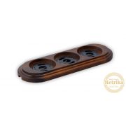 Рамка тройная «Темный дуб лак»