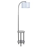 Arte Lamp A4055PN-1BK COMBO Торшер с деревянным столиком
