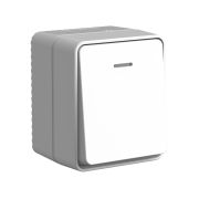 AtlasDesign Profi54 Наруж Серый Выключатель 1-клавишный с подсветкой 10 АХ