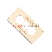 Шаблон из фанеры с тремя отверстиями диаметром 72мм