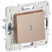 IEK SKANDY Песочный Выключатель 1-клавишный проходной с индикацией 10А SK-V08Sa.