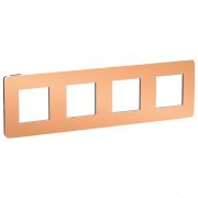 UNICA STUDIO METAL  Рамка 4-постовая, медь/антрацит  NU280858