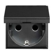 Розетка SCHUKO с заземлением с крышкой со шторками 16А / 250В серия Zenit антрацит