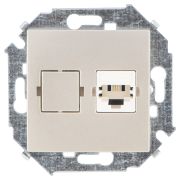 Simon 15 Шампань Розетка ТЛФ 1-ая RJ11, винт.зажим