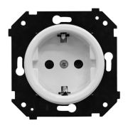 BIRONI Шедель Бриз Пластик Белый матовый Розетка с/з (скрытый монтаж)