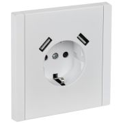 IEK FORTE&PIANO Белый Розетка с/з со шт винтовое крепление 16А USB A+A 3,1А FP245.