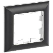 BRITE Рамка 1-мест. РУ-1-Бр хром/черный IEK