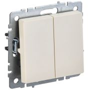 IEK BRITE BASE Бежевый Выключ. 2-к прох 10А ВС10-2-6-БрКр.