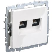 IEK BRITE BASE Белый Розетка комп двойная кат.5E RJ45 РК10-2-БрБ.