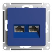 Systeme Electric AtlasDesign Аквамарин Розетка двойная компьютерная RJ45+RJ45, кат.5E, механизм
