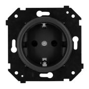BIRONI Шедель Бриз Пластик Черный матовый Розетка с/з (скрытый монтаж)