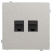 Лицевая панель для двойной информационной розетки платина