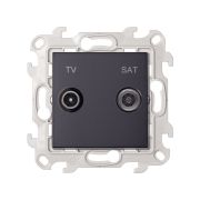 Simon 24 Графит Розетка TV-SAT проходная