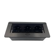 Лючек на 3 Розетки с/з черный