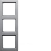 Рамкa, Q.1, 3-местная, цвет: алюминиевый, бархатный лак