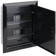 Шкаф для скрытой проводки на 24 модуля с металлической дверцей черный 325х430х103мм 68124МЧ