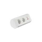 Удлинитель LK-RSA 2 секции+1USB+1USB-C (на зажиме) белый