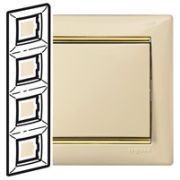Legrand Valena Крем/Золото Рамка 4-ая вертикал. 774158