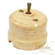 Тумблерный проходной выключатель декор Кедр, ручка бронза, Lindas 34524-B