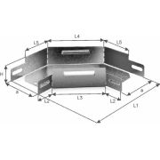 Угловой соединитель плоский к лотку 50х50 Остек УСП-50х50