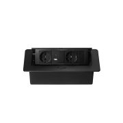 Блок розеток MX-2260 2 секции+2USB+2USB-C полуавтоматический черный