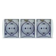 Розетка 3-ая с/з для О/П с крышкой 16А IP44 КЛИО K2235