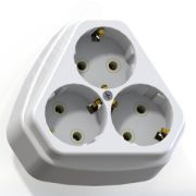 PC10-16-835 Розетка трехместная скрытой установки с заземляющем контактом