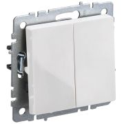 IEK BRITE BASE Белый Выключ. 2-кл прох 10А ВС10-2-6-БрБ.