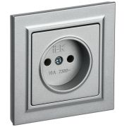 BRITE Розетка без з/к/ш 10А в сборе РСР10-1-0-БрА алюм. IEK