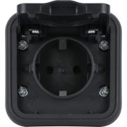 Donel W55 Рамка с крышкой для скрытой установки розетки одиночный, антрацит, IP55, серия (тип) DIP55