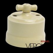 Выключатель поворотный 2-кл. слоновая кость, керамика Verona