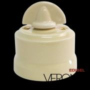 Выключатель поворот. 2-кл. сл.кость, керамика, ручка монетка Verona