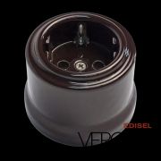 Розетка керамическая ретро коричневая EDISEL Verona, 16А